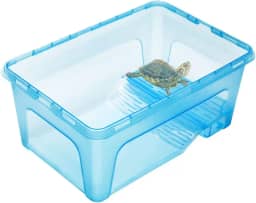 Aquaterrário de Tartaruga em PVC Azul transparente com Rampa - Tamanho Md - Gde - XGde - Cód.WggMV2 (Extra Grande)