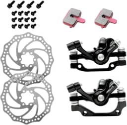 Kit Pinça Freio a Disco Mecânico Absolute Nero 160mm – Com Pastilha Quadrada – Aro 26 a 29