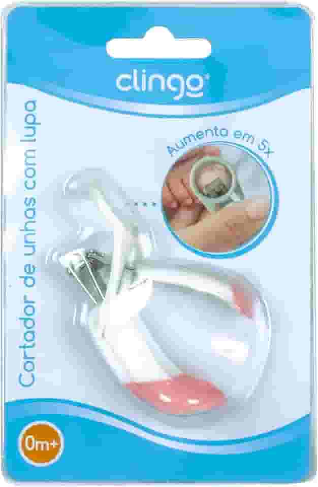Clingo Cortador De Unhas Com Lupa Rosa Rosa