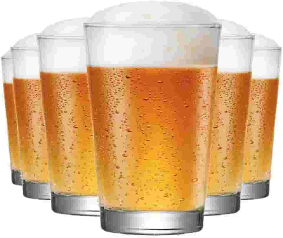 Ruvolo, Jogo de Copo de Cerveja Caldereta, Copo de Vidro 6 pcs, 350ml