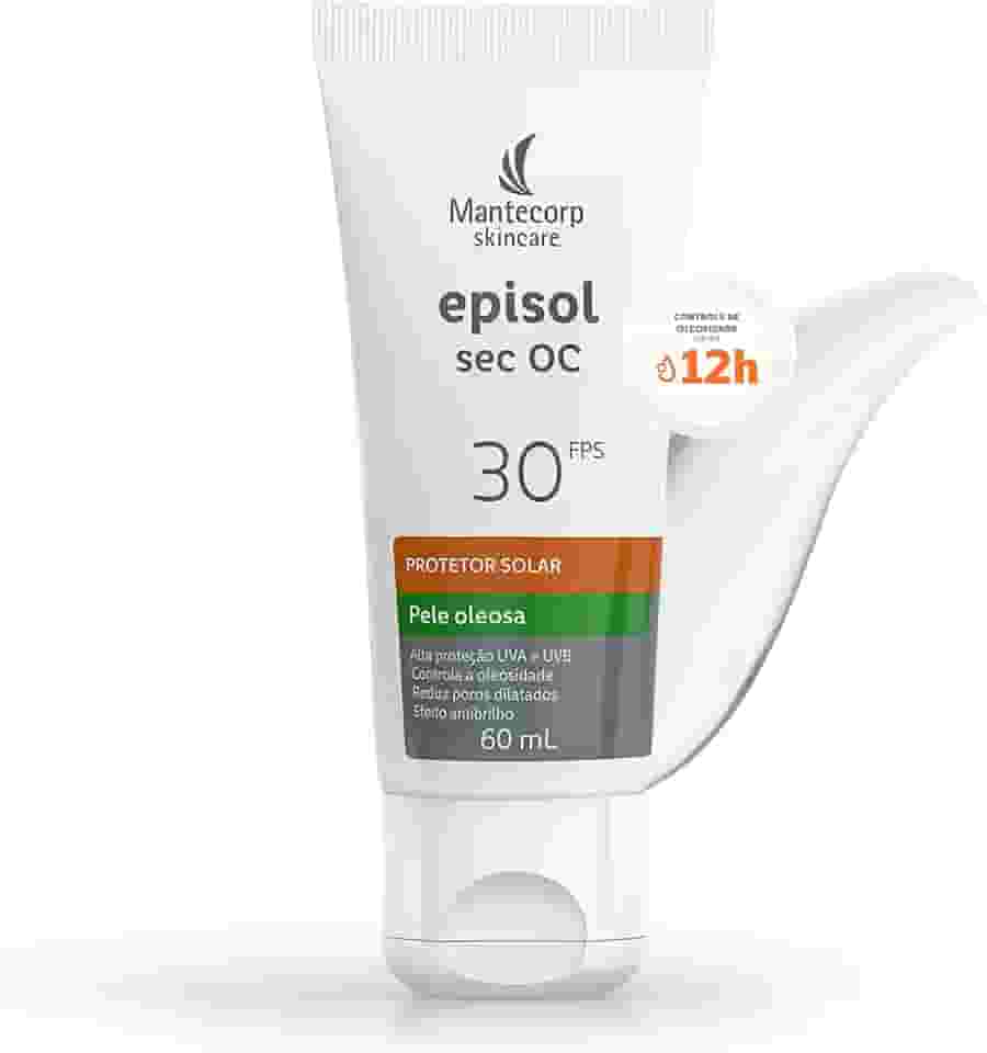 Protetor Solar Facial Episol Sec Oc Fps 30 - Sem Cor - 60ml - Para Peles Mistas a Oleosas - Acabamento Matte - Mantecorp