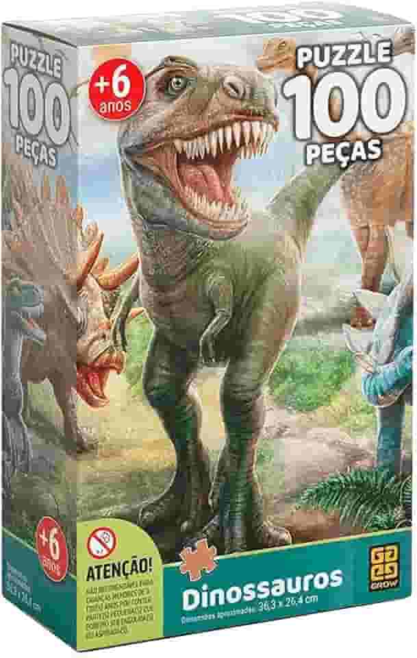 Quebra-cabeça 100 peças Dinossauros - Grow