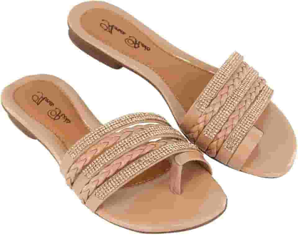 Sandália Rasteirinha Feminina Strass Diamante Confort