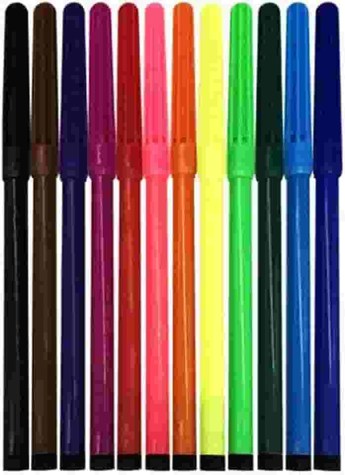 Caneta Hidrográfica, Kids, 12 Cores, Make+, Estojo