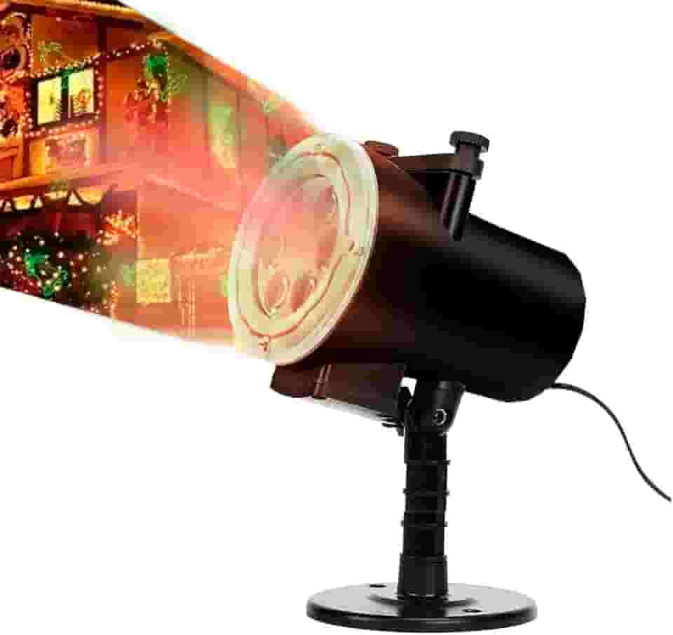 Refletor Projetor de Natal LED à Prova D’Água 3D – 6 Desenhos Natalinos, Luz Colorida, Ideal para Jardim, Fachada e Decoração Externa Interna – Bivolt 110V/220V Premium