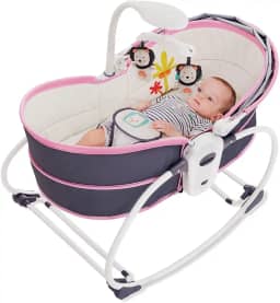 Cadeira Moises 5 em 1, Mastela, Cinza/Rosa, Médio