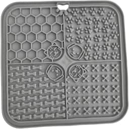 Tapete Lambe Lambe para Cães e Gatos, Brinquedo Interativo Antiansiedade, Estimulador de Alimentação Lenta, Silicone Verde (Cinza)