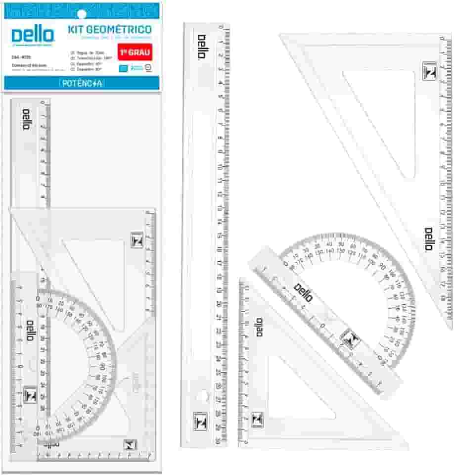 Kit Geometrico 1º Grau Potencia, Dello 8720.H.0100, Cristal