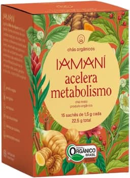 Chá Iamaní Acelera Metabolismo 5 ervas Orgânicas 15 sachês