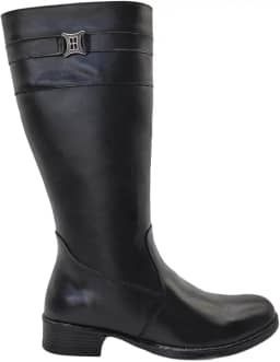 Bota Feminina Montaria Preto Cano Longo em Couro 137