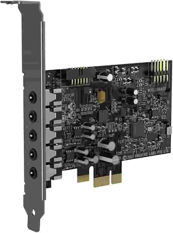Creative Sound Blaster Audigy Fx V2 Placa de som PCI-e interna atualizável de alta resolução com surround 5.1 discreto e virtual, modo Scout, kit SmartComms para PC