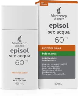 Mantecorp - Protetor Solar Episol Sec Acqua FPS 60 - Base Aquosa Ultraleve - Proteção e Controle da Oleosidade - 40ml