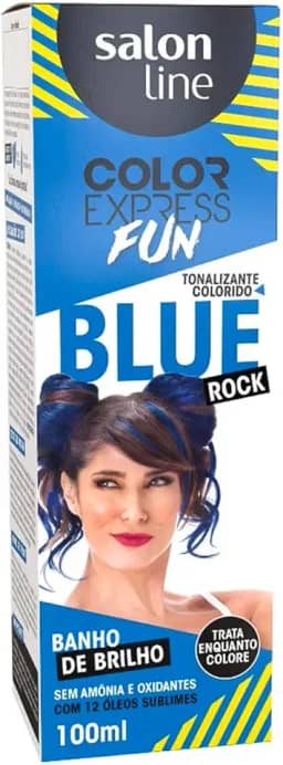 Salon Line Color Express Tintura Semi Permanente Fun Azul Blue Rock, 100 ml