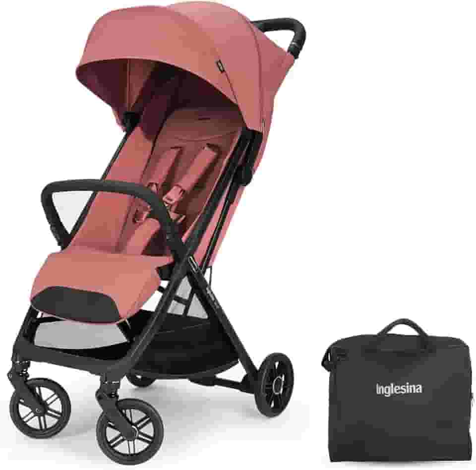 Inglesina Carrinho de viagem Quid 3 – Aurora Pink | Carrinho ultracompacto e leve para bebês e crianças de 0 a 25 kg, compatível com assento de carro, avião com bolsa de transporte e capas de roda
