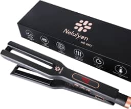 Alisador de cabelo para mulheres, alisador de placa dupla de 4,3 cm de largura, placas flutuantes 3D chapinha plana com temperatura ajustável para todos os tipos de cabelo, aquecimento