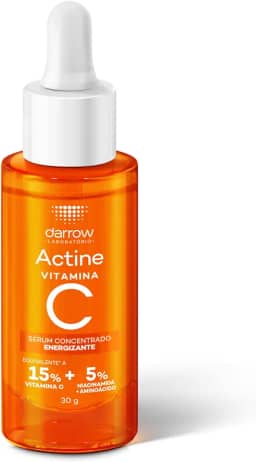 Darrow Actine Vitamina C Sérum Concentrado, Antioxidante com 15% Vitamina C + Niacinamida que Ilumina, Reduz Marcas de Acne em 90%, Atenua Linhas Finas em 84%, Controla Oleosidade e Uniformiza a Pele, 30ml