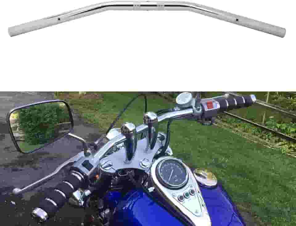 USTPO Guidão Para Motocicleta 22Mm 7/8' Universal Bobber Cafe Racer Sportster Cruiser Xl 883 1200 Custom Chopper Softail Dyna Street Bob Cromado