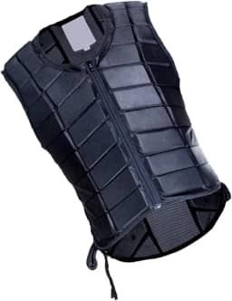 Almencla Colete equestre, proteção contra choque, colete preto confortável para montaria