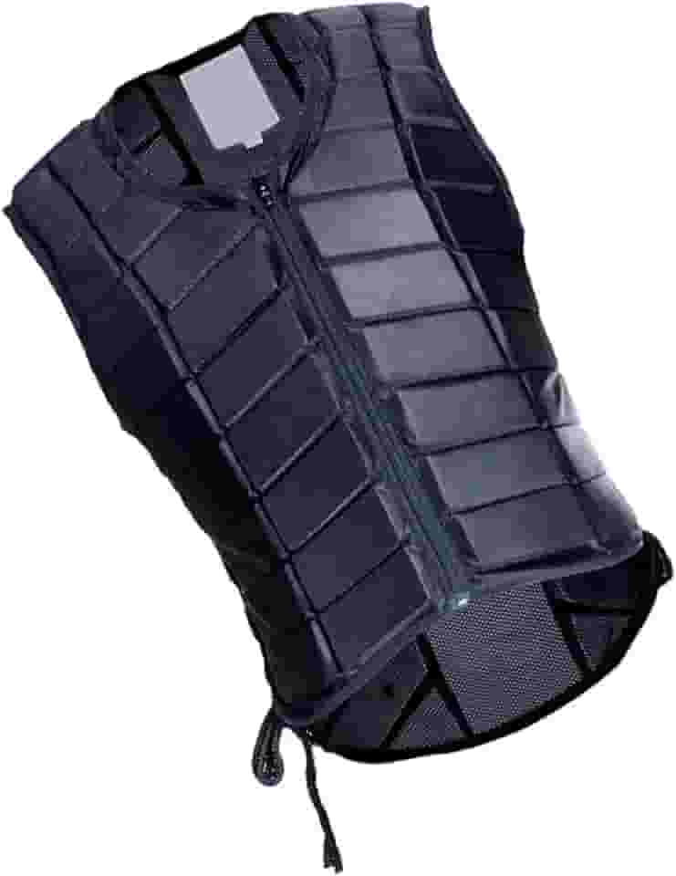 Almencla Colete equestre, proteção contra choque, colete preto confortável para montaria