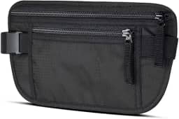 Pochete Doleira Para Corrida Caminhada Esportes Rotina Invisivel Antifurto Masculina Feminina Preta Discreta Alça Ajustável