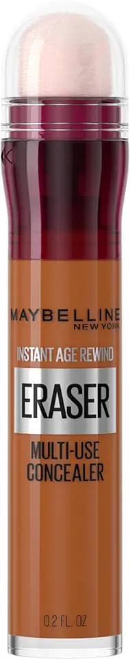 Maybelline NY Instant Age Rewind Corretivo Líquido, Multiuso que Corrige Olheiras e Linhas Finas, Contorna e Ilumina, Alta Cobertura e Fórmula Vegana, Cor 148, Hazelnut, 5.9ml