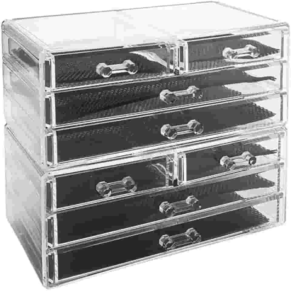 Organizador de Maquiagem em Acrílico com 8 Gavetas