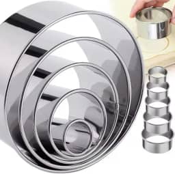 5 pçs/conjunto de molde redondo de aço inoxidável para bolinhos de massa para cortar a pele, faça você mesmo, utensílios para assar bolos, utensílios de cozinha