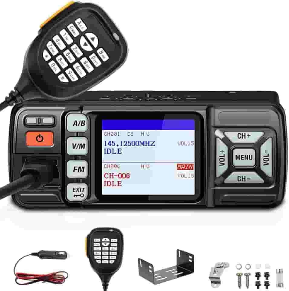 Radio Comunicador AR-318 com VHF de 136 a 174 MHz e UHF de 400 a 470 MHz, Radio de Frequência Dupla U/V, Conector de Alto-Falante Externo, Tela Grande e Fácil de Ler