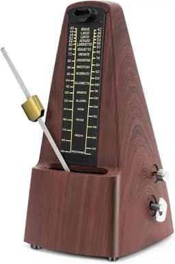 Metronomo, 21 * 11,5 * 10,5 cm, Metronomo Mecânico, 54 Minutos a 40 BPM, 12 Minutos a 208 bpm, Metronomo Mecânico Profissional para Piano, Violino, Guitarra, Bateria