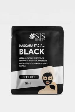SIS Make-up Máscara Facial Black Peel Off, Controle de Oleosidade e Redução de Acne, 10ml