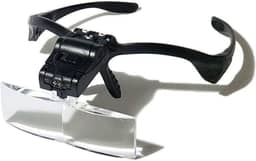 Óculos Lupa de Cabeça com 5 Lentes luz LED Profissional