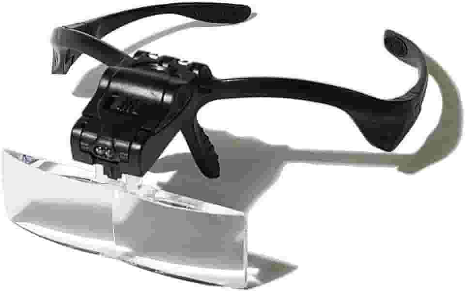 Óculos Lupa de Cabeça com 5 Lentes luz LED Profissional