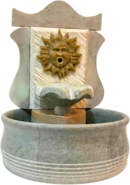 Fonte Água Pedra Sabão Bebedouro Gato Sol Cascata Chafariz (Natural)