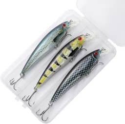 Kit 3 Iscas Artificiais Minnow Meia Água Para Tucunaré Traíra Dourado Robalo Black Bass