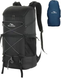 TRAWOC STEALTH Mochila de viagem 40L - Bolsa para laptop com capa de chuva e compartimento para sapatos para homens e mulheres, caminhadas, caminhada SHK021