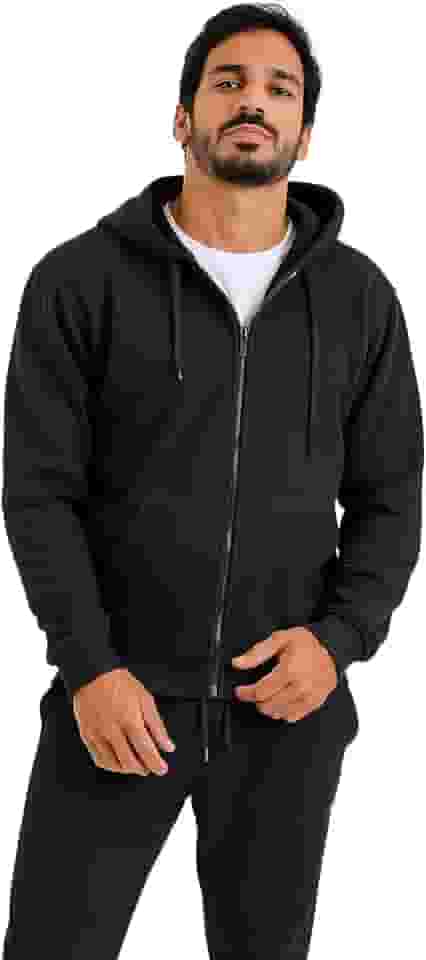 Moletom Unissex com Zíper, Capuz Flanelado, Algodão