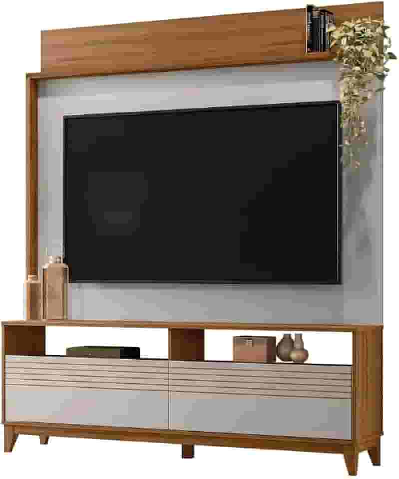 Estante Home Theater Para TV Até 70 Polegadas 1,60m Granada Madeirado/Off White