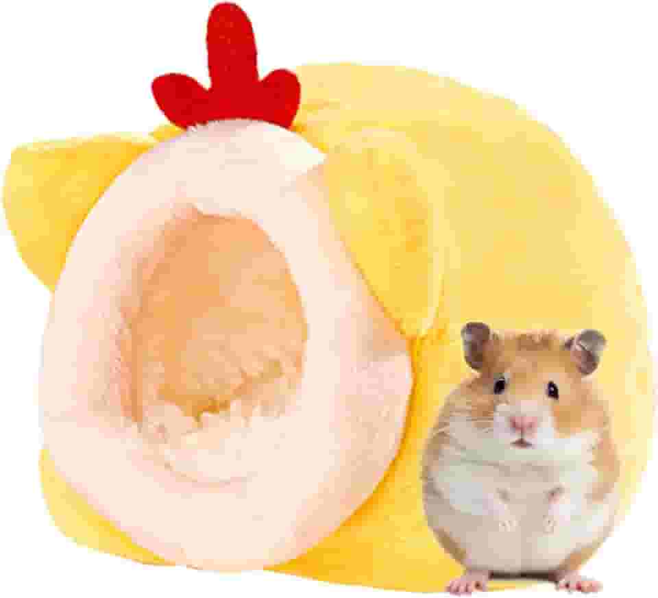 Cama para hamster – Casa quente para animais pequenos, aconchegante, para dormir, à prova de mastigação, ninho de lã, acessórios para gaiola de hamster para gerbilo, rato, ouriço, planador de