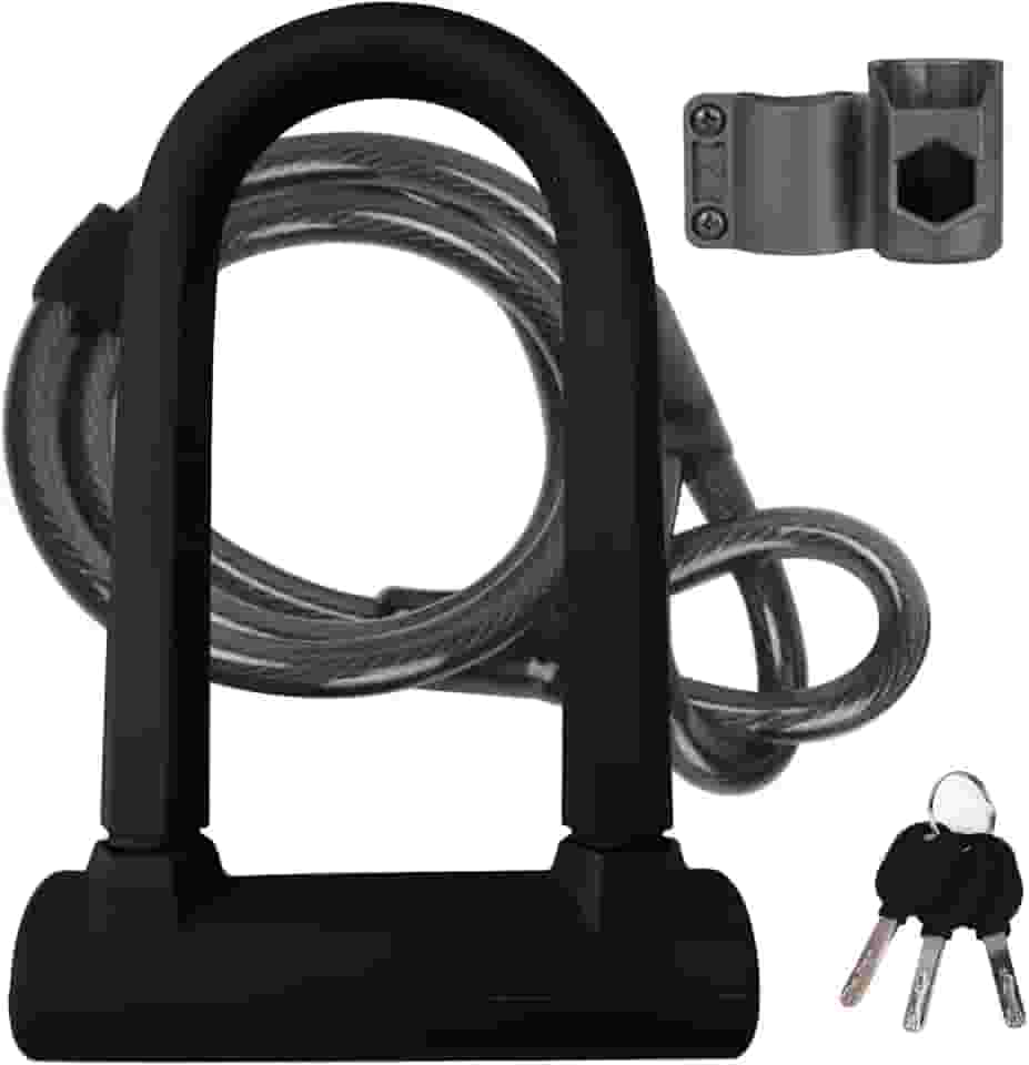 Cadeado para Bicicleta e Moto - Anti Roubo 1Toneladas, Corrente de Aço Liga, Mecanismo de Bloqueio Duplo, Núcleo em Zinco - Resistente a Cortador Hidráulico e Intempéries