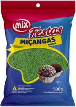 Confeito Miçanga Granulado Brigadeiro, Doces, Confeitaria Várias Cores 500g (Verde)