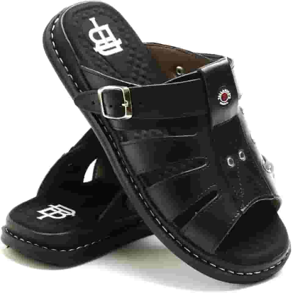 Sandália Franciscana Anti Stress Chinelo Masculino Couro Legítimo
