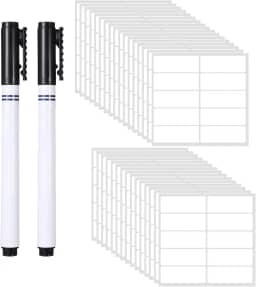 300 etiquetas de tecido, 2 etiquetas de roupas sem passar a ferro, laváveis, autoadesivas, com 2 marcadores permanentes de tecido, etiquetas de nome à prova d'água para casa de repouso, escola, creche