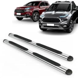 Par Estribo Lateral Oval Cromado Toro 2016 A 2025 Kit Fixação Incluso