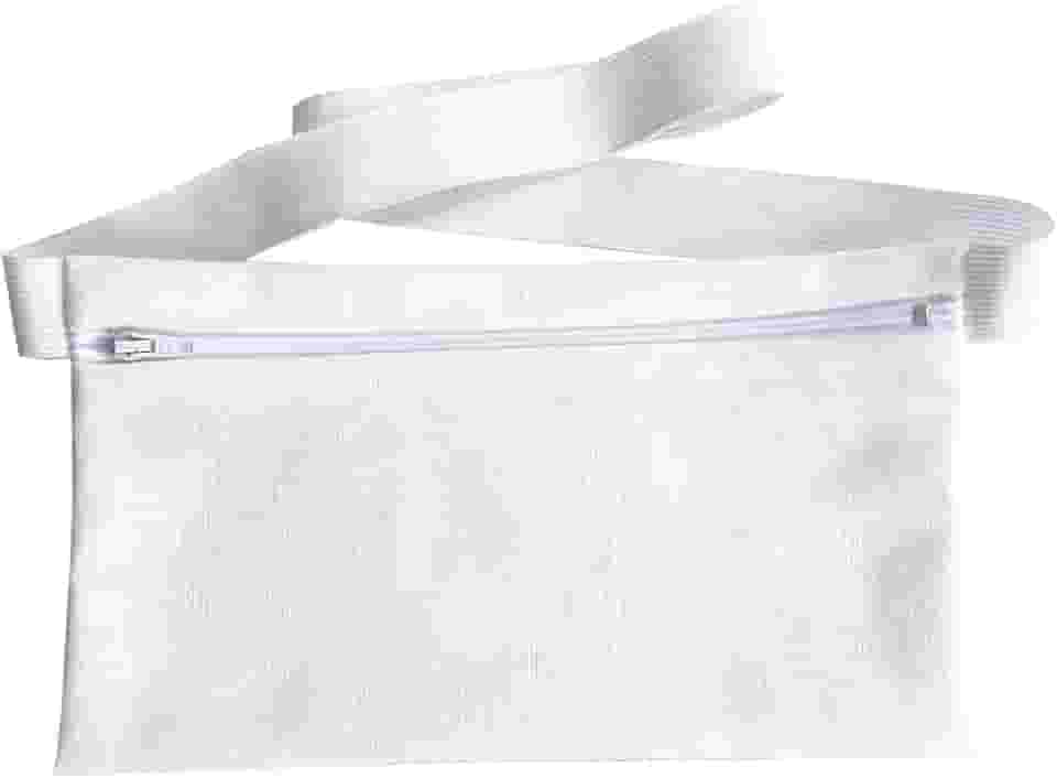 Pochete Porta Dólar Doleira Anti-Furto Clássica em Linho Misto com Elástico (Branco)