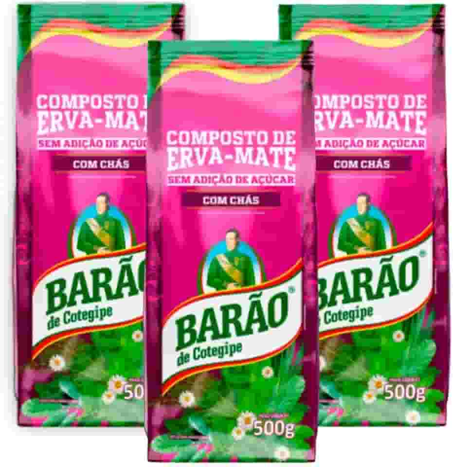 Barão de Cotegipe, Kit 3 Erva Mate Composto com 4 tipos de Chás 500g cada