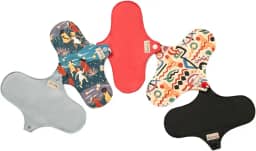 Korui Kit Normais: 5 Absorventes Menstruais Reutilizáveis, Tamanho Normal, Linha Conforto Seco