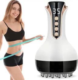 Massageador de drenagem linfática 3 em 1 de microcorrente 35 velocidades para pernas, braços, barriga, máquina de esculpir o corpo com microcorrente, ferramenta de massagem de celulite, leve, calor |