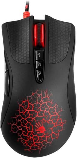 Bloody Mouse óptico para jogos AL90 com interruptor óptico Light Strike (LK) e rolagem - 8 botões programáveis e macros avançadas - Pega ergonômica para a mão direita - Punhos de botão - Seleção de