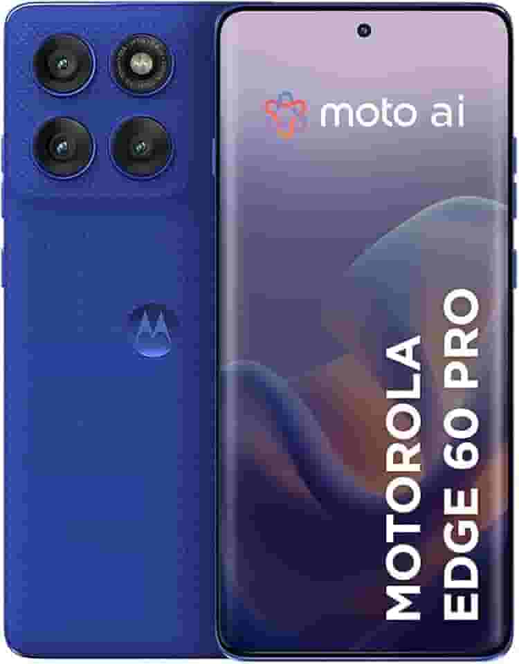 Smartphone Motorola Edge 60 PRO 5G - 256GB 24GB (12GB RAM+12GB Ram Boost) Tela Quad-Curve moto AI 50MP Sony Camera ultrarresistencia militar IP68 + IP69 - Azul Marinho