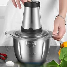 Triturador Elétrico de Alimentos 3L Potente 850W em Aço Inox (220V) com 4 Lâminas Afiadas – Eficiência e Praticidade para Preparar Carnes, Legumes. (220, Volts)